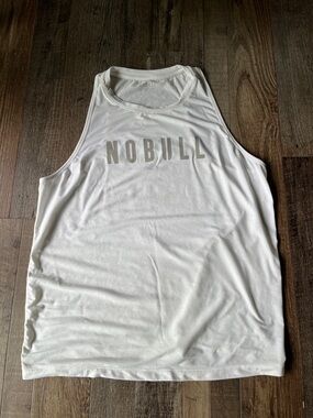 NOBULL White Tank with Light Gray Logo